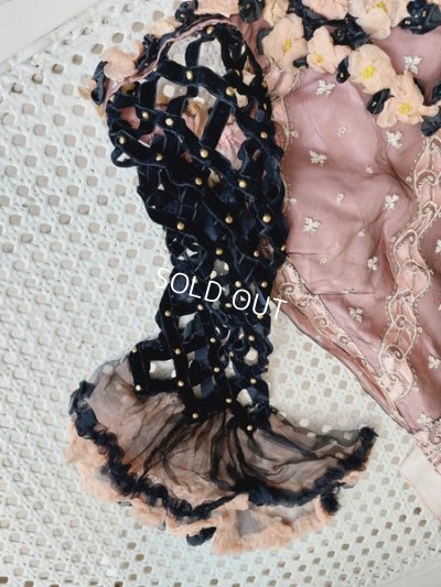 画像8: 布花装飾アンティークボディス