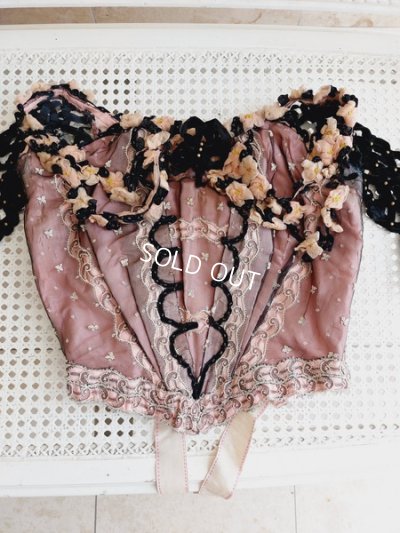 画像2: 布花装飾アンティークボディス