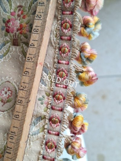 画像9: アンティーク花かご柄フレンチカーテン