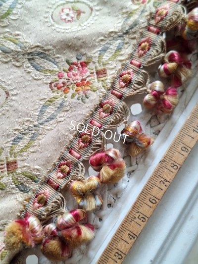 画像35: アンティーク花かご柄フレンチカーテン