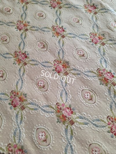 画像43: アンティーク花かご柄フレンチカーテン