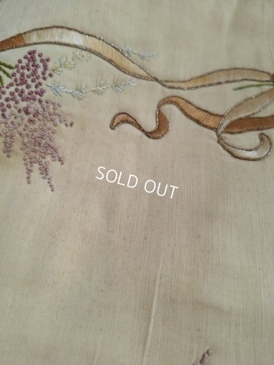 画像21: アンティークライラック柄刺繍クロス