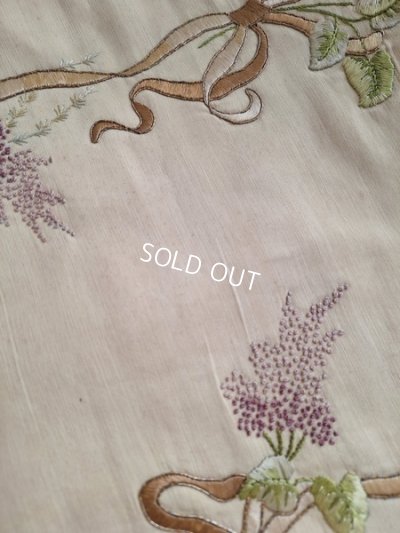 画像17: アンティークライラック柄刺繍クロス