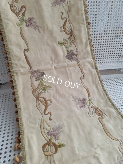 画像9: アンティークライラック柄刺繍クロス