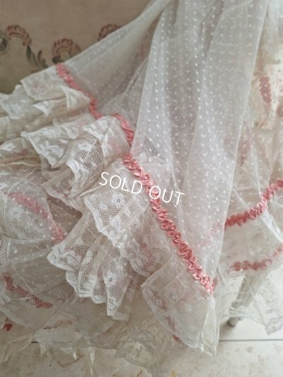 画像2: リボン装飾アンティークレースカーテン