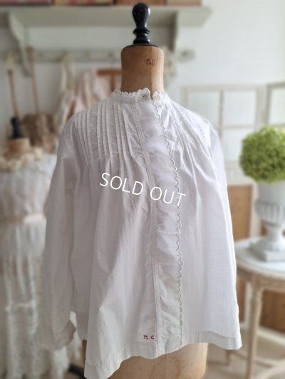 画像2: アンティークコットンリネンブラウス