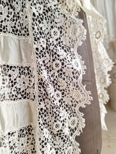 画像6: アンティークレースベビーケープ