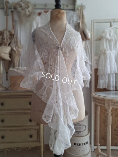 画像14: アンティークレースフリルストール