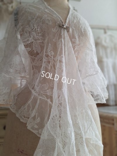 画像2: アンティークレースフリルストール