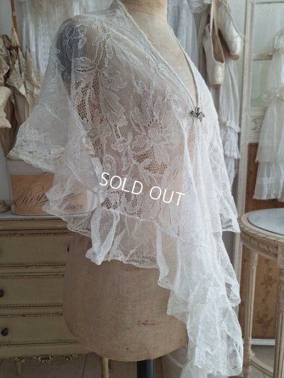 画像11: アンティークレースフリルストール