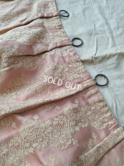 画像6: アンティークレースパターン花柄カーテンC