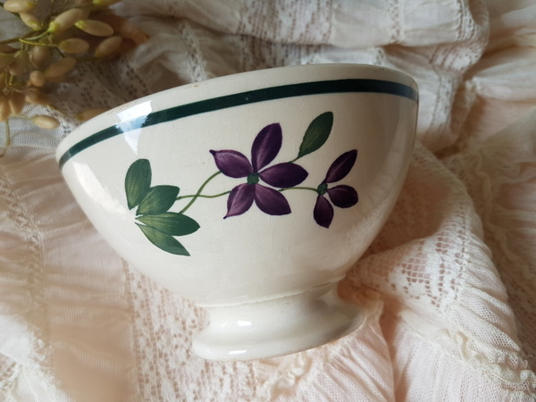 ジアンla Violetteすみれ柄カフェオレボウル アンティークショップ