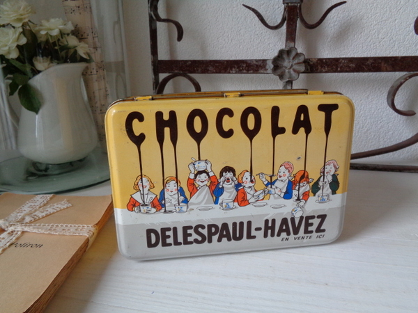 奉呈 フランス アンティーク Chocolat Delespaul-Havez マット 