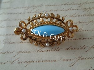 画像2: イギリス製ブルーガラスブローチ