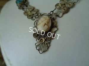 画像3: カメオとブルーガラスのネックレス