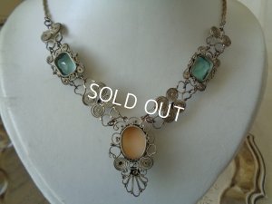 画像6: カメオとブルーガラスのネックレス