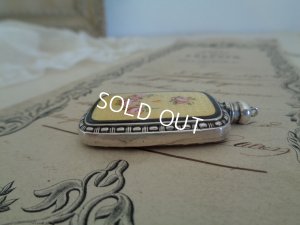 画像6: ギロッシュエナメルローズ柄ペンダントトップ