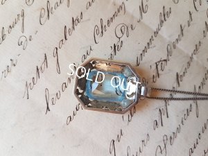 画像4: ブルーガラスシルバーペンダントトップ