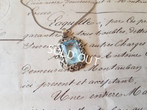 画像2: ブルーガラスシルバーペンダントトップ