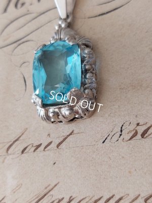 画像7: アンティークシルバーアクアマリンペンダントトップ