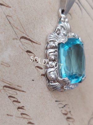 画像9: アンティークシルバーアクアマリンペンダントトップ
