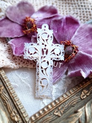 画像4: マザーパール透かしの十字架