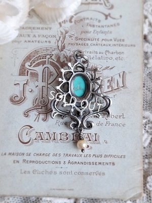 画像11: ターコイズと淡水パールペンダントトップ