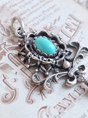 画像5: ターコイズと淡水パールペンダントトップ