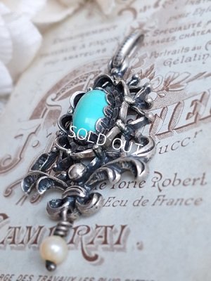 画像7: ターコイズと淡水パールペンダントトップ