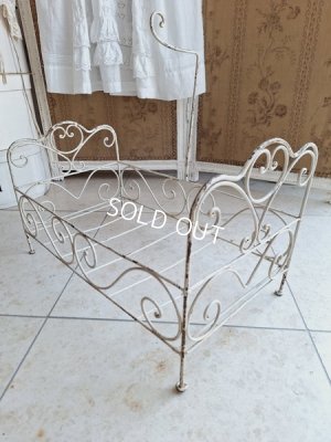 画像6: アンティークアイアンドールベッド