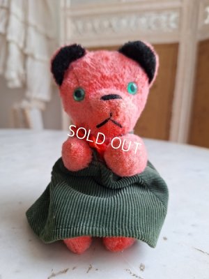 画像2: アンティークJPMピンク小さなテディベア