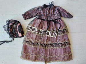 画像2: アンティークレースドールドレス&ボネ
