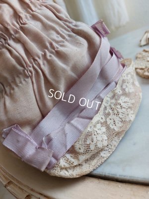 画像2: アンティーク布花ドールボネ