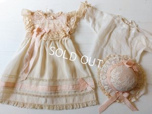 画像2: アンティークレースドールドレス&ボネ