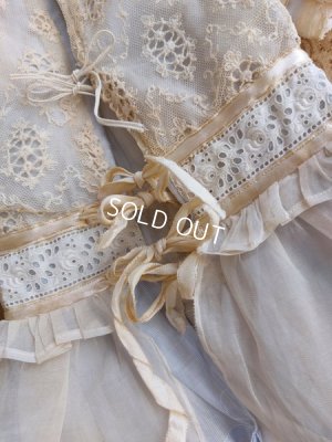 画像12: アンティークレースドールドレス&ボネ
