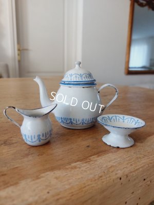 画像2: アンティークホーローおままごとティーセット