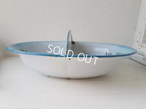 画像7: Japy社ホーローすみれ柄持ち手付ベイスン