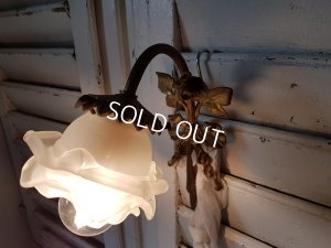 画像2: リボン装飾ローズシェードウォールランプ