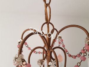 画像3: ピンクオパリンガラスシャンデリア