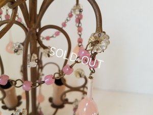 画像8: ピンクオパリンガラスシャンデリア