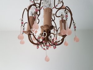 画像11: ピンクオパリンガラスシャンデリア