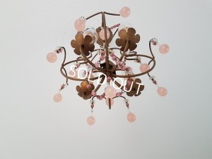 画像13: ピンクオパリンガラスシャンデリア