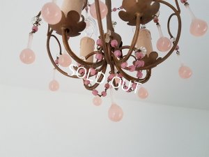 画像14: ピンクオパリンガラスシャンデリア