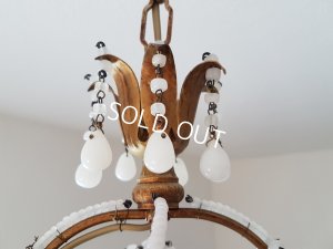 画像2: ホワイトオパリンガラスシャンデリア