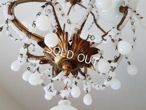 画像5: ホワイトオパリンガラスシャンデリア