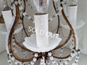 画像7: ホワイトオパリンガラスシャンデリア