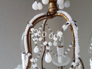 画像11: ホワイトオパリンガラスシャンデリア