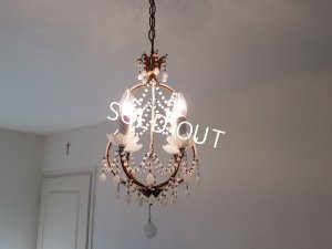 画像12: ホワイトオパリンガラスシャンデリア