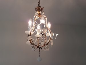 画像14: ホワイトオパリンガラスシャンデリア