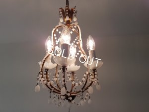 画像15: ホワイトオパリンガラスシャンデリア